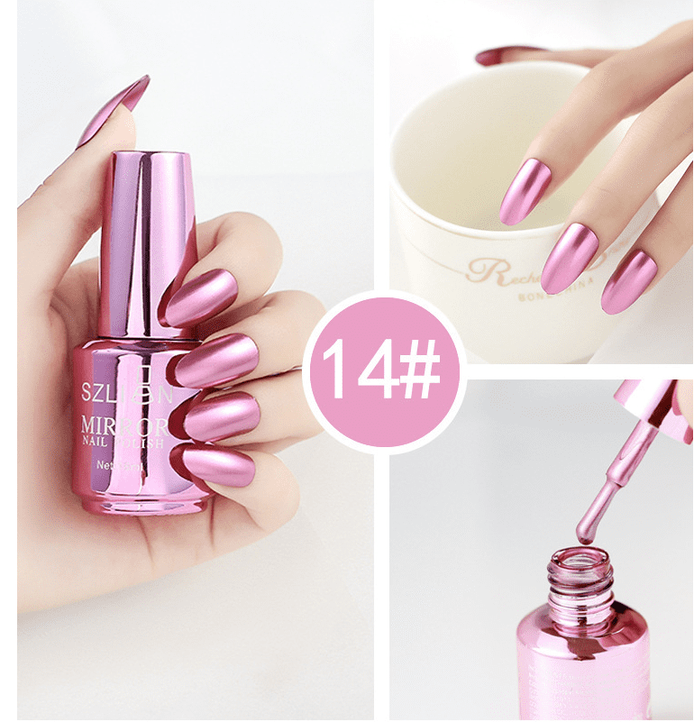 Shiny Mirror Finish Silver Nail Polish
