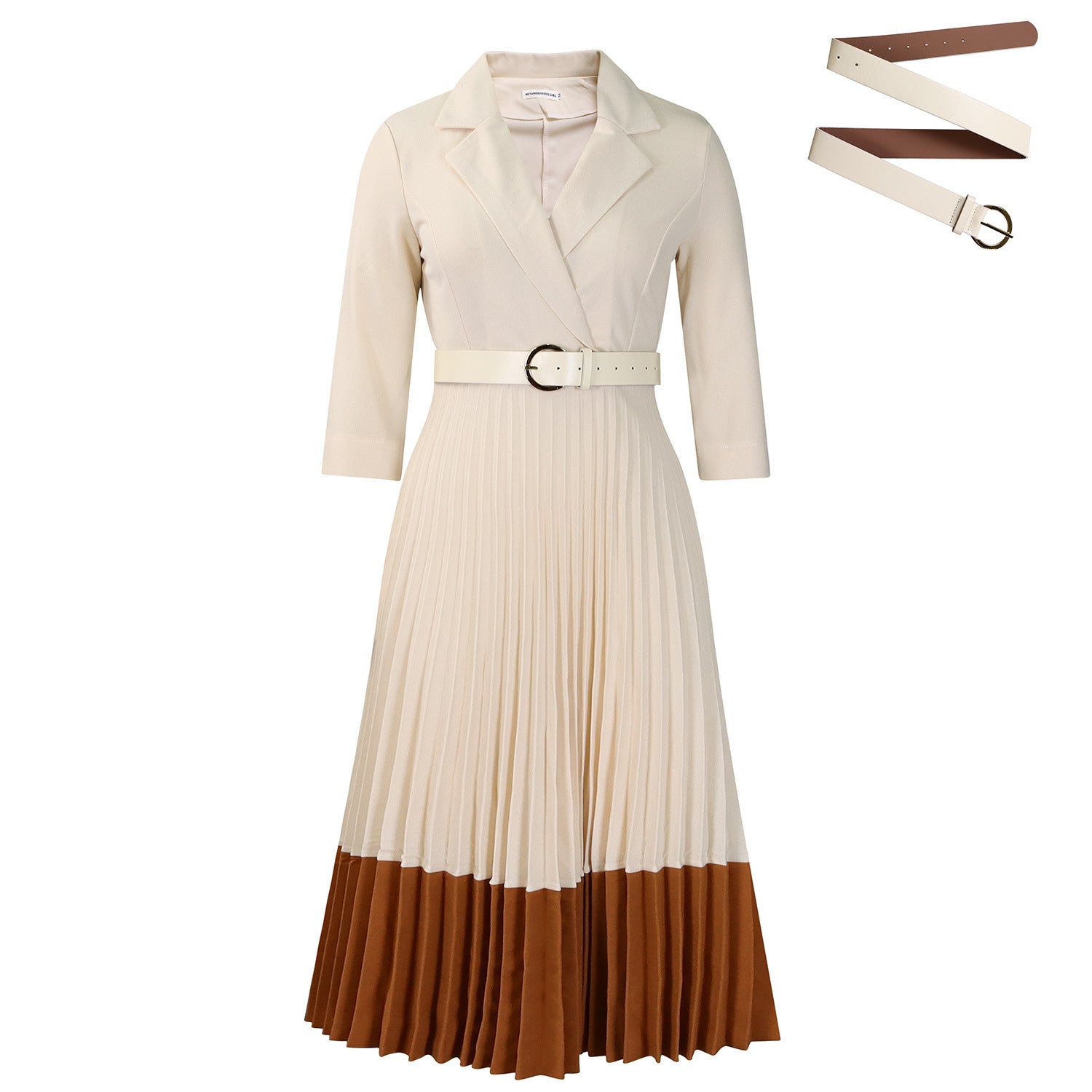 Suit Collar Fashion Elegant Pleated African Dress