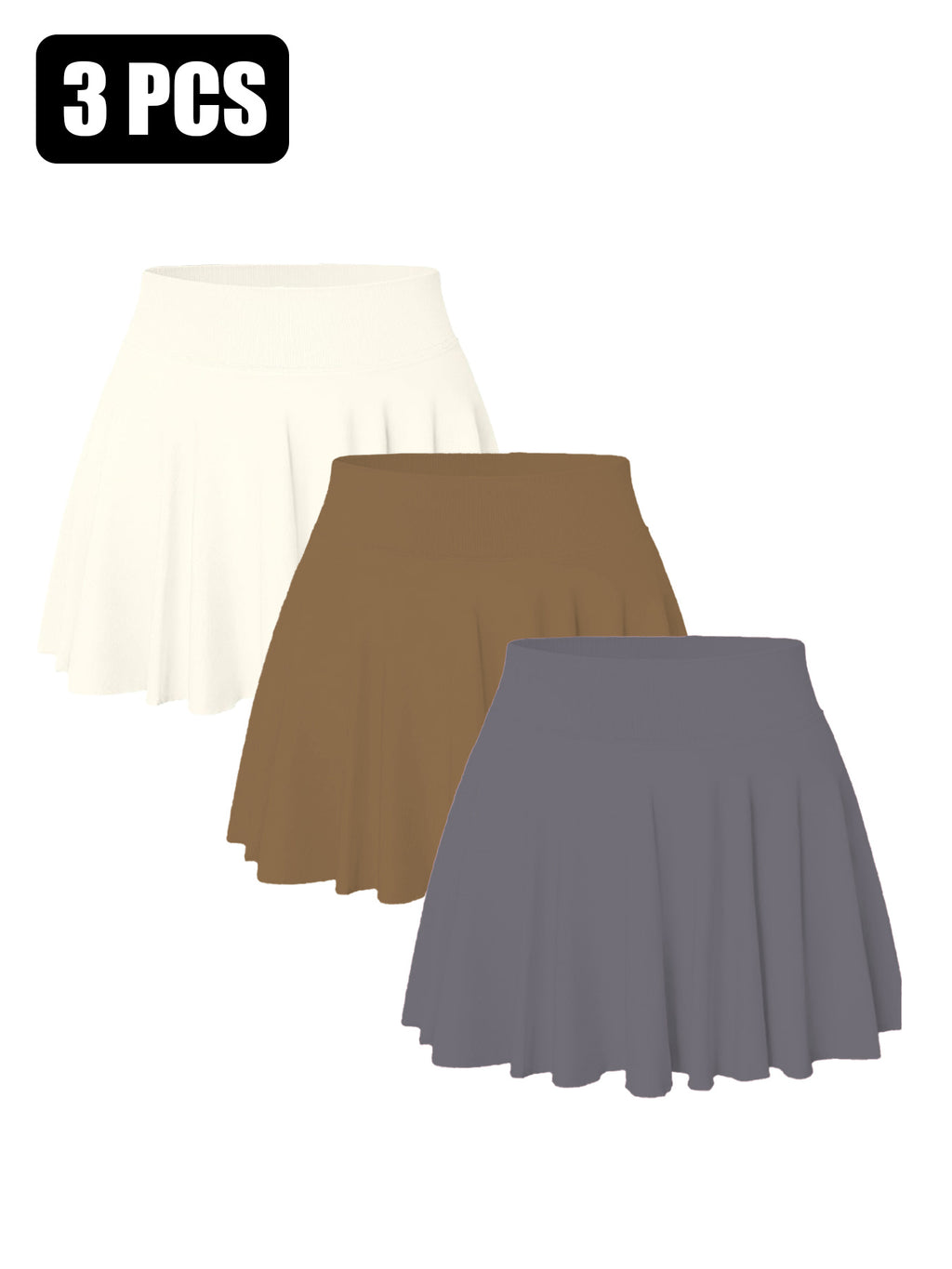 3PACK Seamless Tennis Shorts Skirt For Women