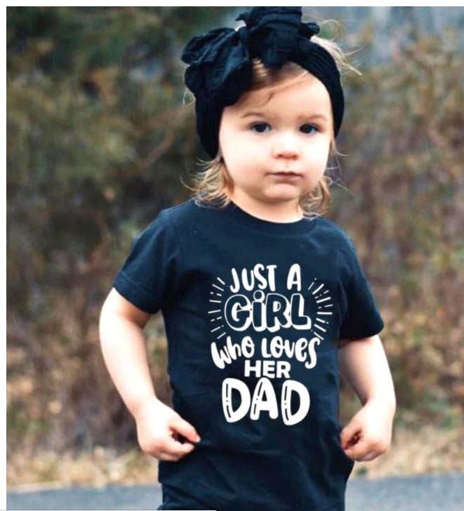 Just A Dad Who Loves His Girl Parent-child T-shirt