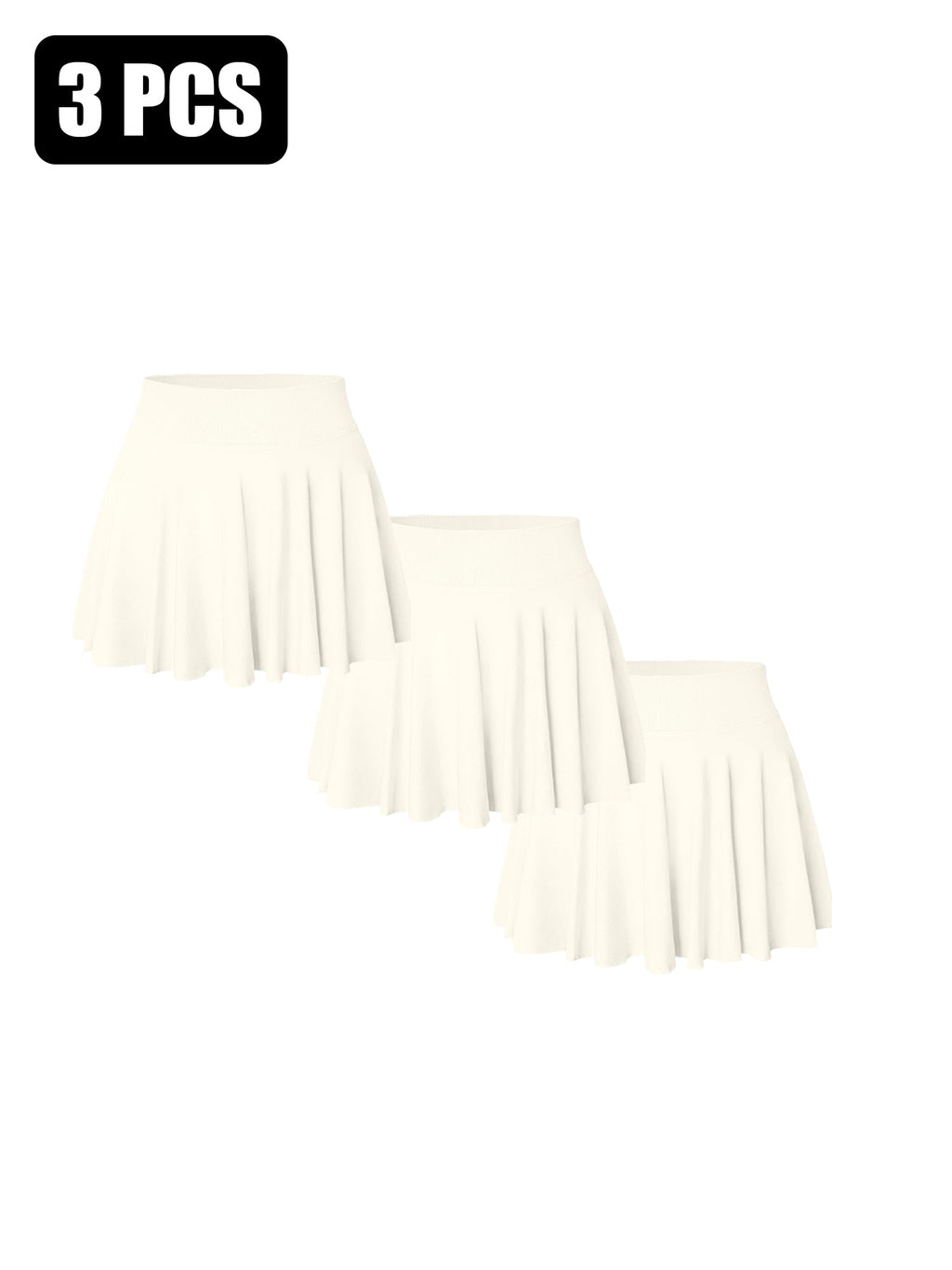 3PACK Seamless Tennis Shorts Skirt For Women