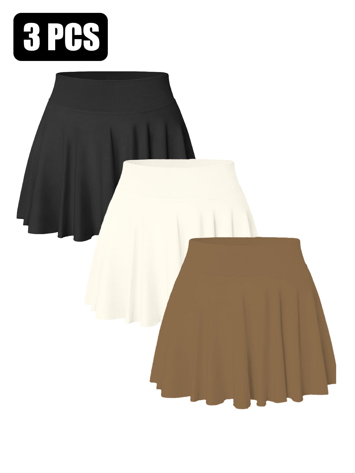 3PACK Seamless Tennis Shorts Skirt For Women