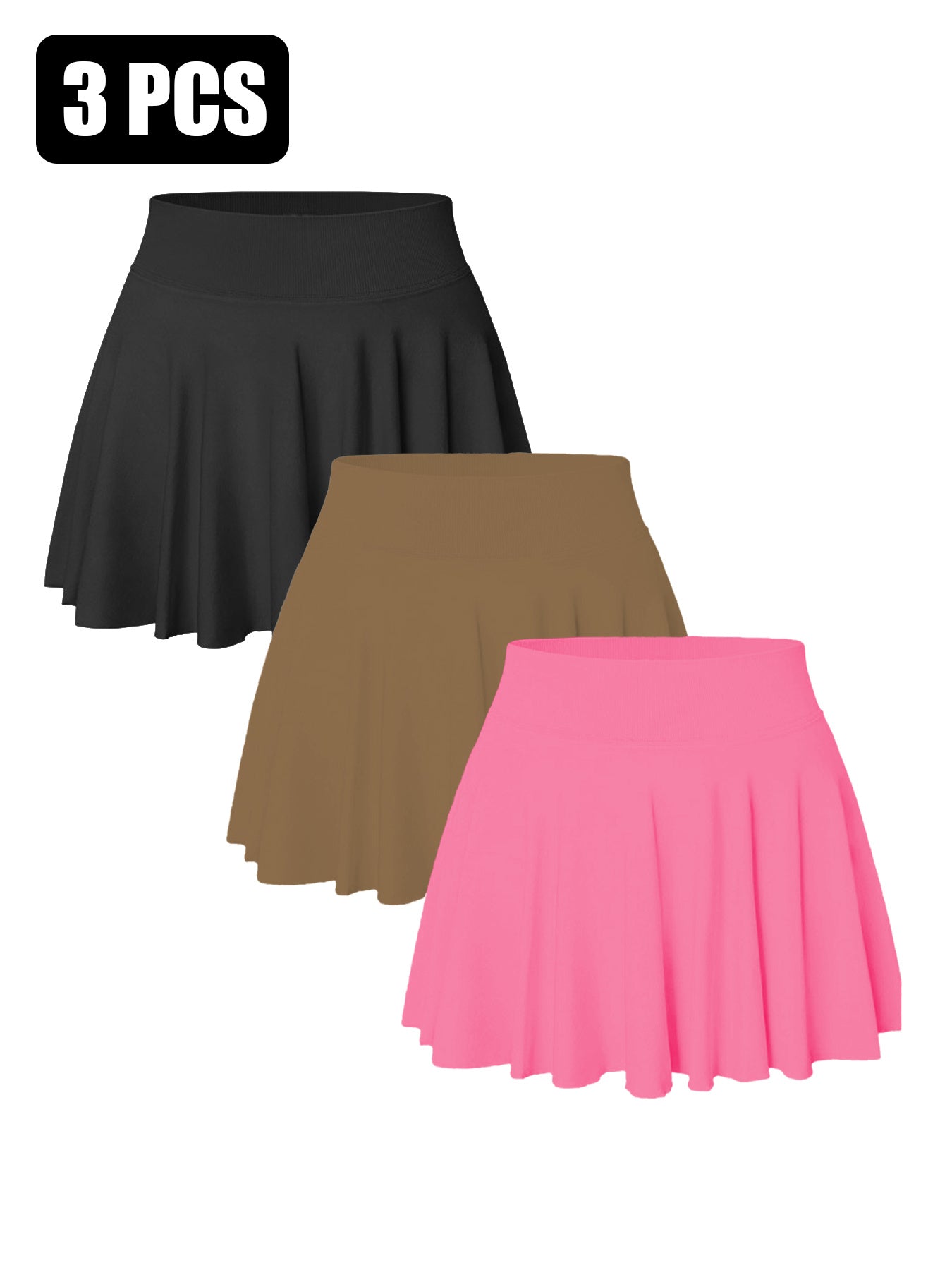 3PACK Seamless Tennis Shorts Skirt For Women