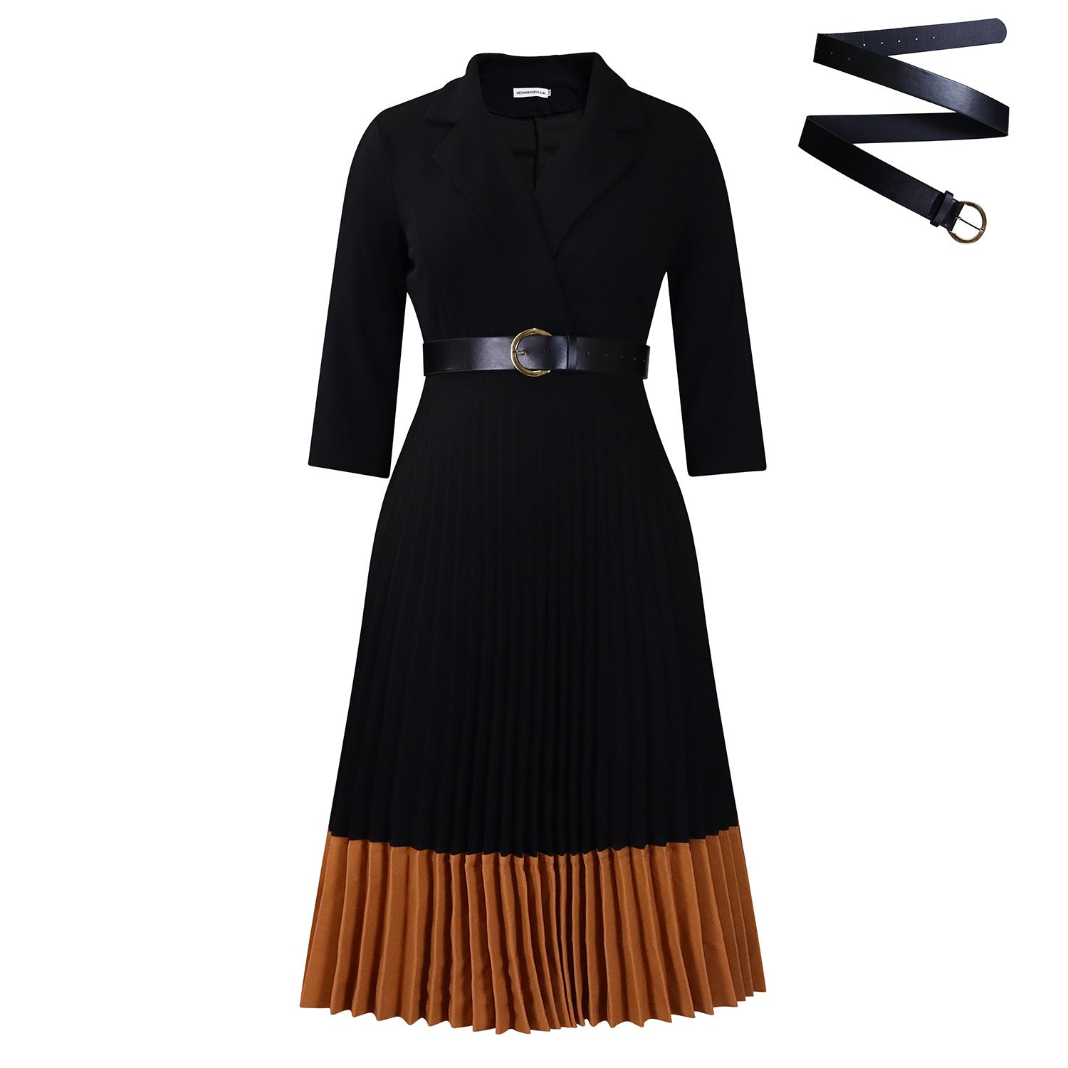 Suit Collar Fashion Elegant Pleated African Dress